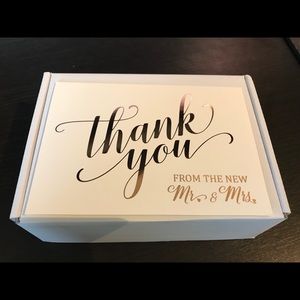 NIB rose gold wedding Thank You cards